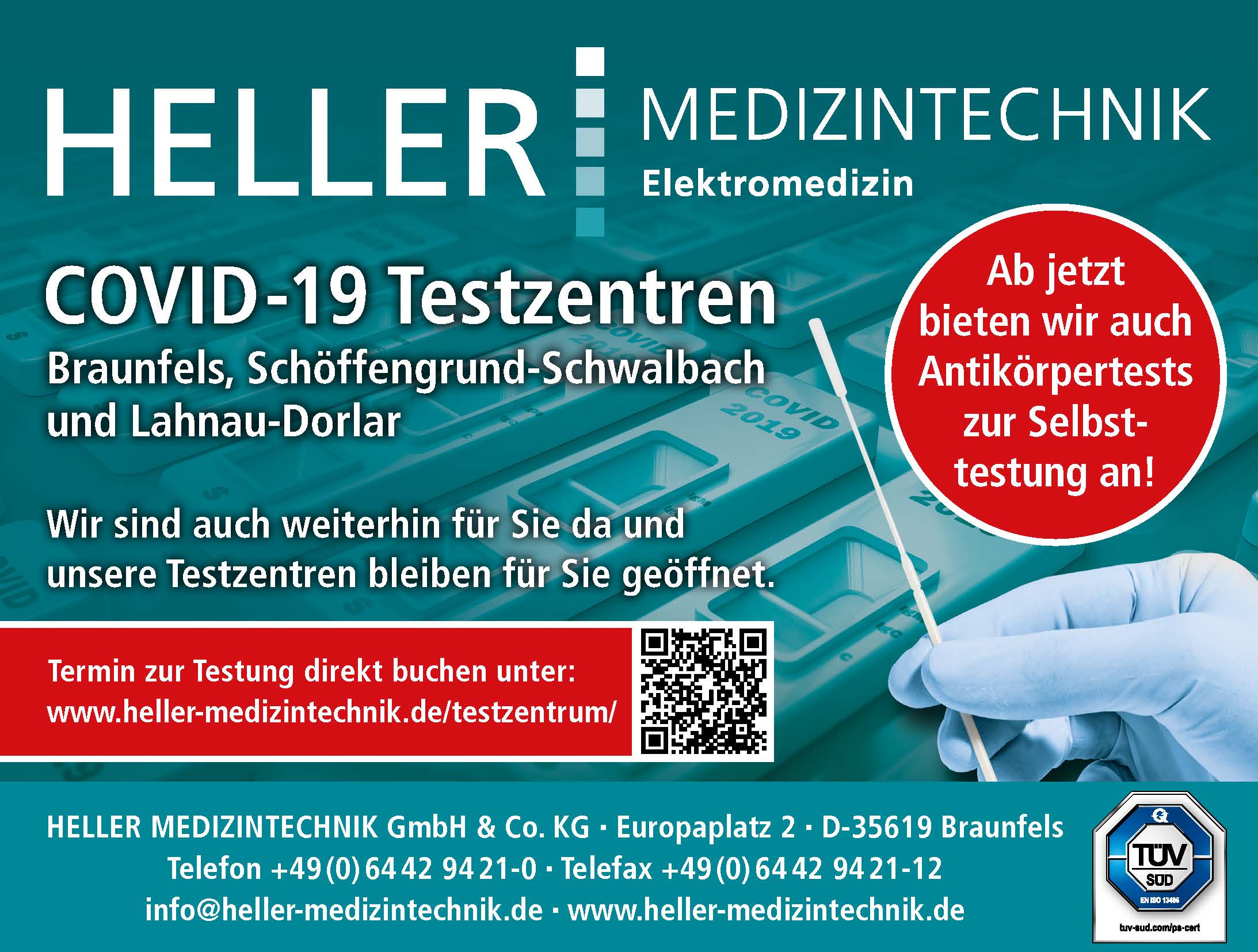 COVID-19 Schnelltest buchen bei HELLER MEDIZINTECHNIK GmbH & Co. KG