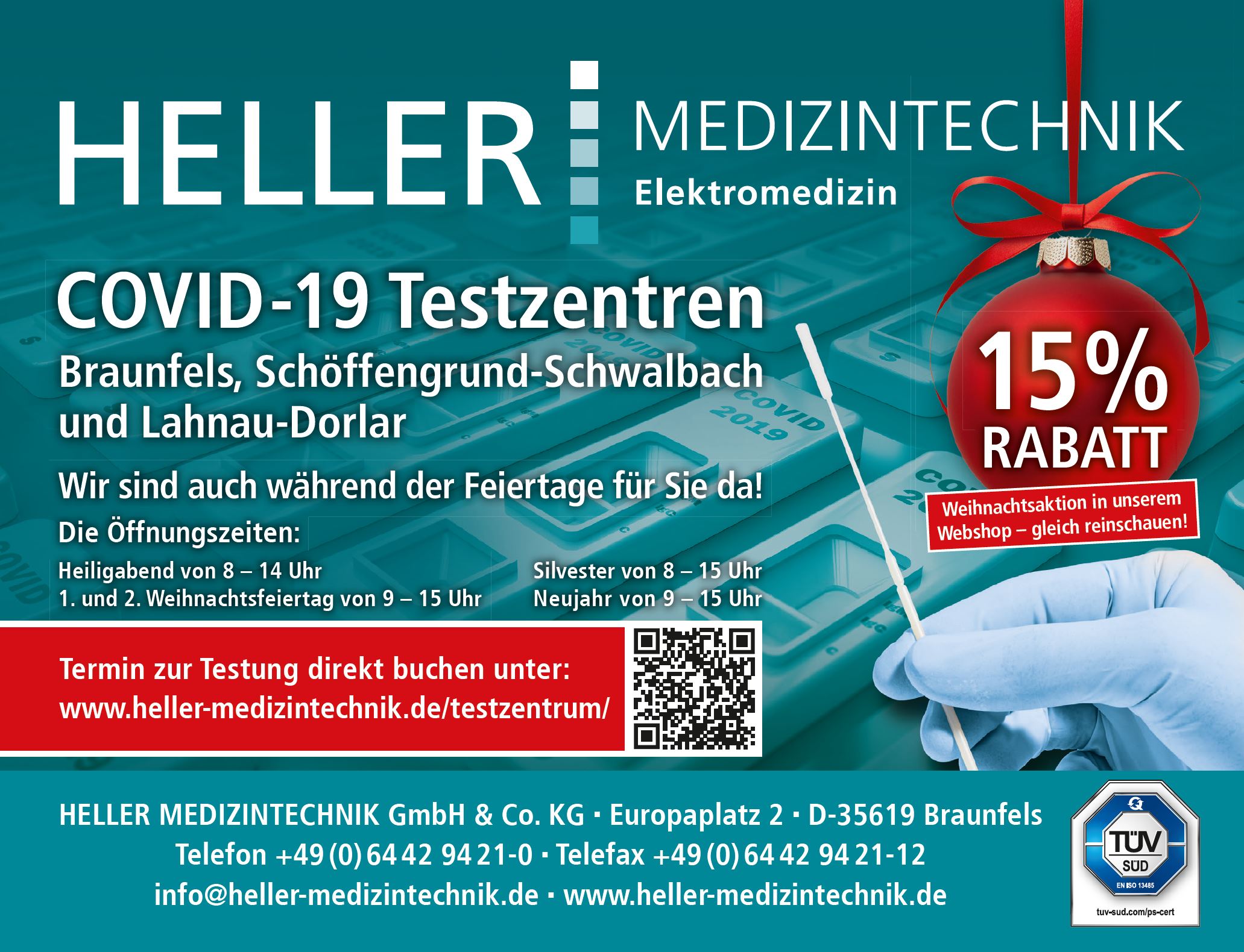 COVID-19 Schnelltest buchen bei HELLER MEDIZINTECHNIK GmbH & Co. KG