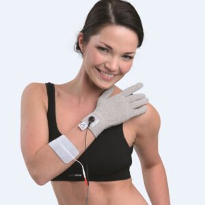 Handschuh-Textilelektrode in der Anwendung für TENS/EMS