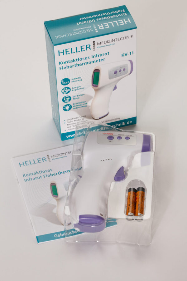 Kontaktloses Infrarot Fieberthermometer, Stirnthermometer, für Babys, Kinder und Erwachsene_Verpackung